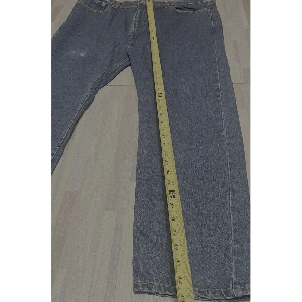 Levis 505 Pants Men's 42 x 30 Blue Denim Jeans Regular Fit Straight Leg Casual